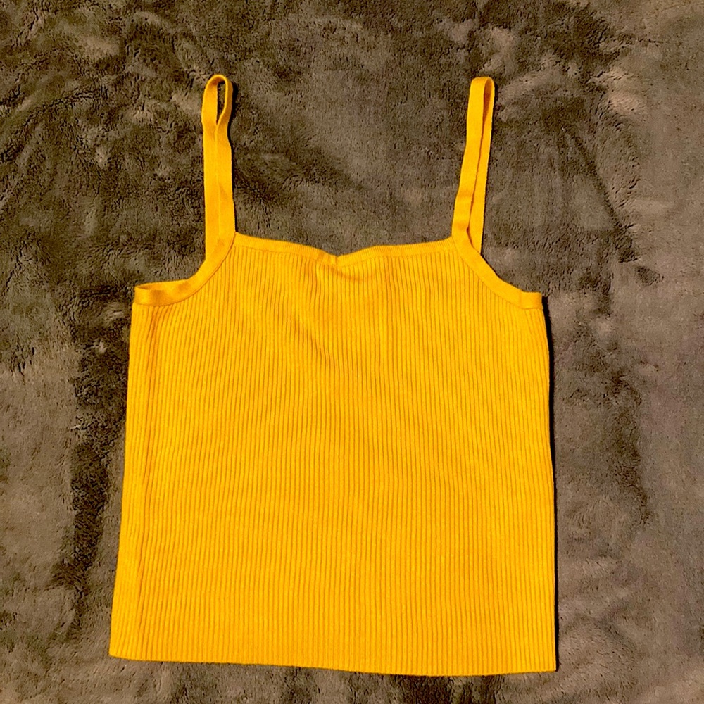 Golden yellow crop top tank top